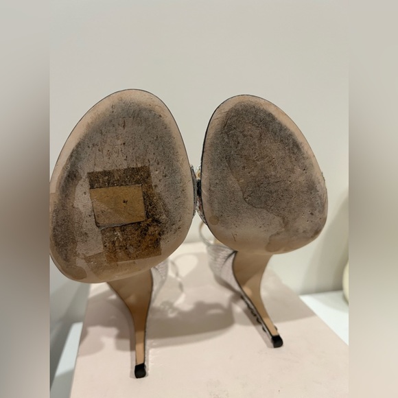 Silver Sergio Rossi chain heel sandals with Python print ankle tie heel sandals - Picture 6 of 13